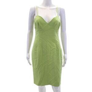 David Rodriguez Womens Cotton Spaghetti Strap V-Neck Pencil Dress Green Size 4